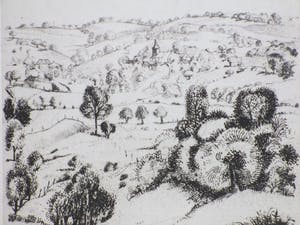 Herman Berserik - Frans landschap - Ets kopen? Bied vanaf 75!