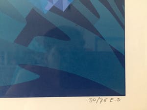 Hans Klaui - Abstract werk - Zeefdruk, Ingelijst kopen? Bied vanaf 60!