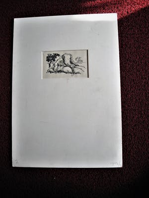 Niet of onleesbaar gesigneerd - Interessante erotische Inkt tekening - niet gesigneerd - in passe partout kopen? Bied vanaf 1!
