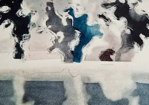 Poen de Wijs - Bijzondere (want abstract) Aquarel -1976- "on-volledig droombeeld"potloodgesign. kopen? Bied vanaf 56!