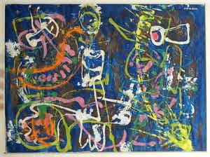 Hans Ittmann - Ingelijst, olieverf op papier , Optie – 47 x 57 cm - ca. 1955-1960 verkocht voor € 1!