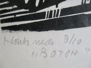 Akke Sins - Houtsnede "Boten" uit kleine oplage kopen? Bied vanaf 60!