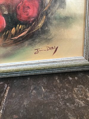 Niet of onleesbaar gesigneerd - Binnenplaats met bloemen. kopen? Bied vanaf 1!