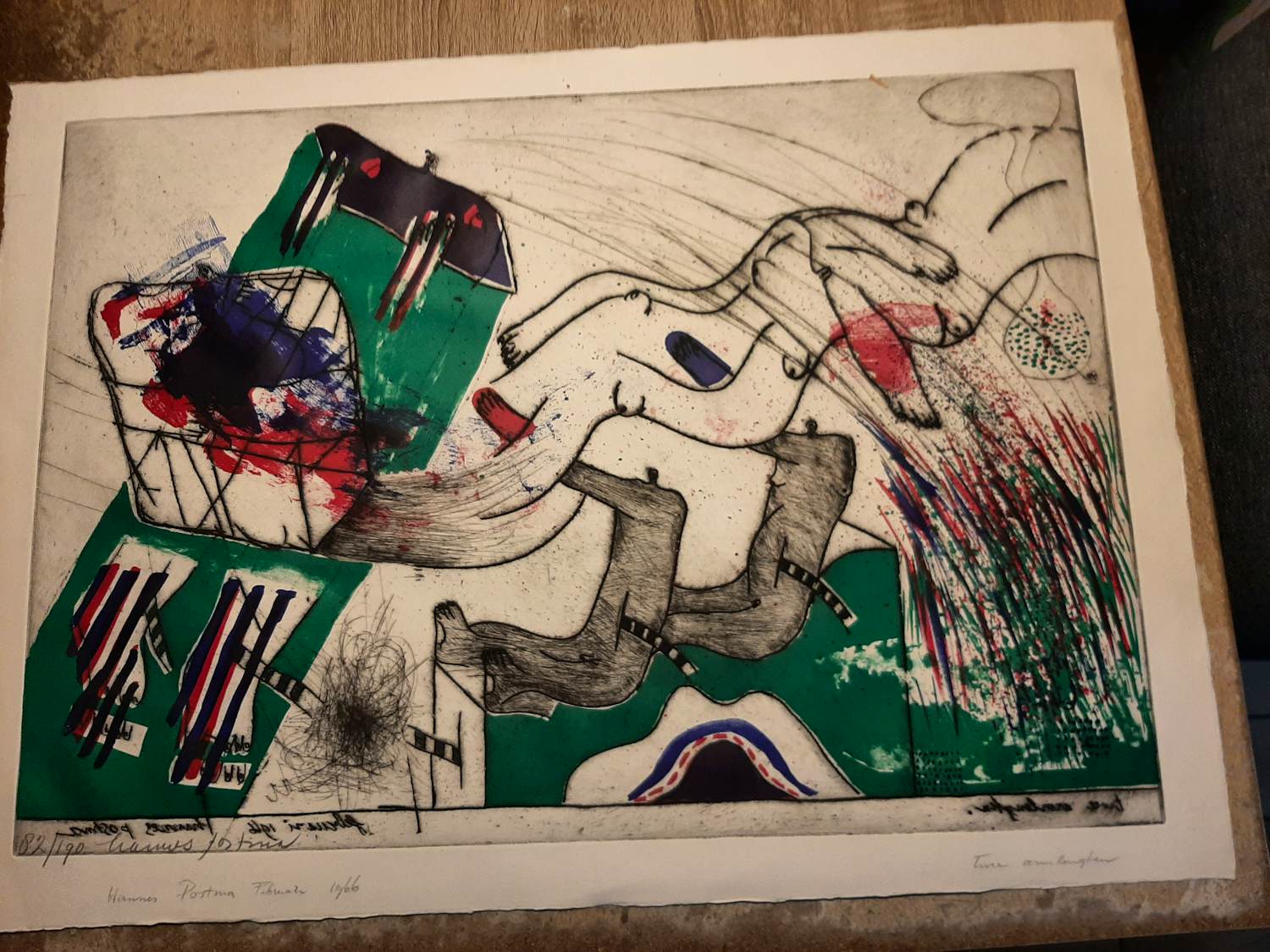 Hannes Postma - Twee armlengten, aquatint ets kopen? Bied vanaf 30!