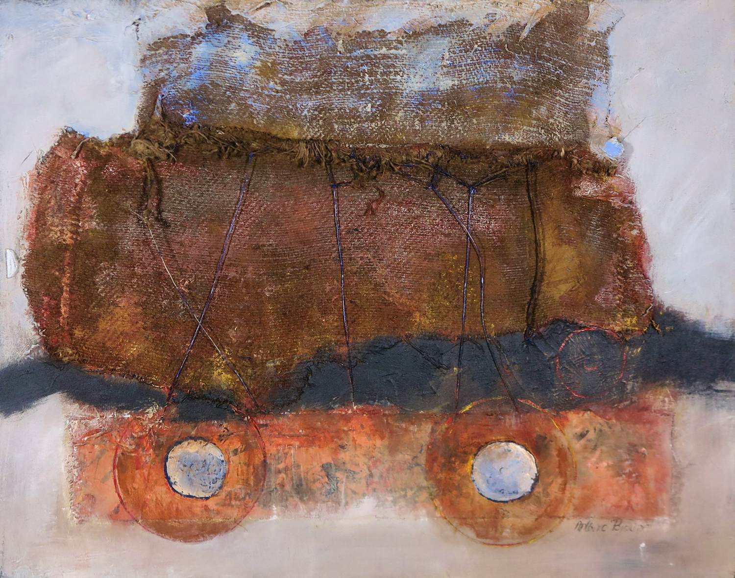 Antonio Poioumen - Gemengde techniek op doek, Zonder titel kopen? Bied vanaf 150!