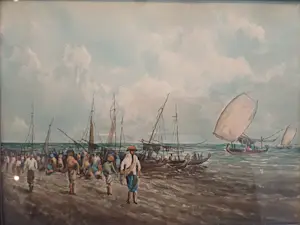 Soewardja - Zeegezicht, strand met vissersboten kopen? Bied vanaf 25!