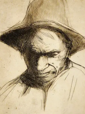 Leendert van der Vlist - Leidse school ETS omstreeks 1920 "landarbeider" potloodgesigneerd kopen? Bied vanaf 29!