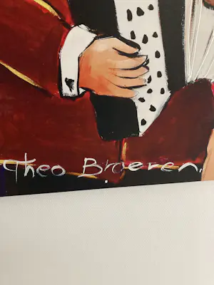 Theo Broeren - Glicée met acryl op doek “Muziekspelen 2” (ZEER GROOT) kopen? Bied vanaf 80!