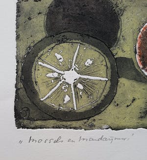 Jeanne Bieruma Oosting - Mossels en mandarijnen, reliëfets met aquatint kopen? Bied vanaf 175!