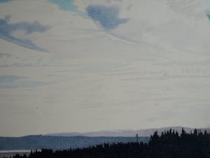 Inge Krassenburg - Tekening, “Landschap” – gesigneerd en ingelijst (Groot) kopen? Bied vanaf 1!