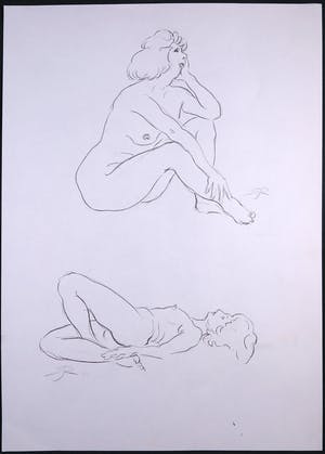 Jan Sluijters (jr.) - Potlood op papier, Poserende naakten kopen? Bied vanaf 1!