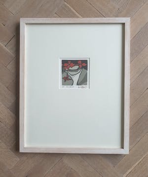 Fon Klement - Les Fleurs - Linosnede - 1992 - ingelijst - 53 x 43 cm - EA kopen? Bied vanaf 75!