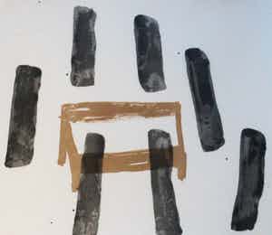 Klaas Gubbels - Litho: het graf(mooie houten lijst!) verkocht voor € 225!