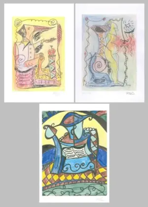 Franz Graw - Drie handgesigneerde offsetlithografien: Der Bettler, Die Nacht, Der Vortrag kaufen? Bieten Sie von 39!