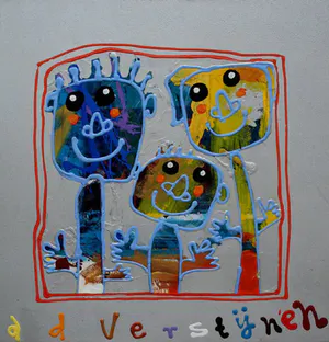 Ad Verstijnen - Gemengde acryl op doek: 'Familie gevoel' kopen? Bied vanaf 299!