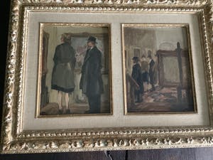 Kees Roovers - Figuren bekijken een schilderij tentoonstelling. kopen? Bied vanaf 150!