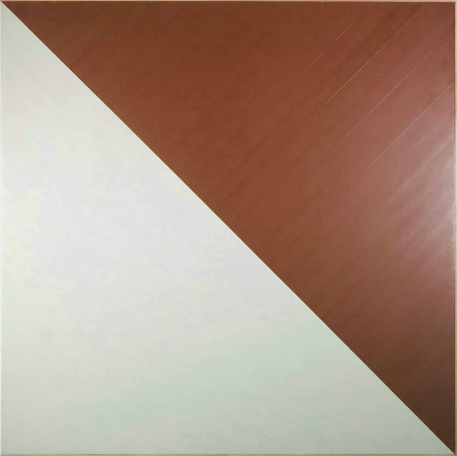 Joan Verheyen - Synthetische verf op paneel, Zonder titel (diagonale compositie)- Ingelijst verkocht voor € 100!