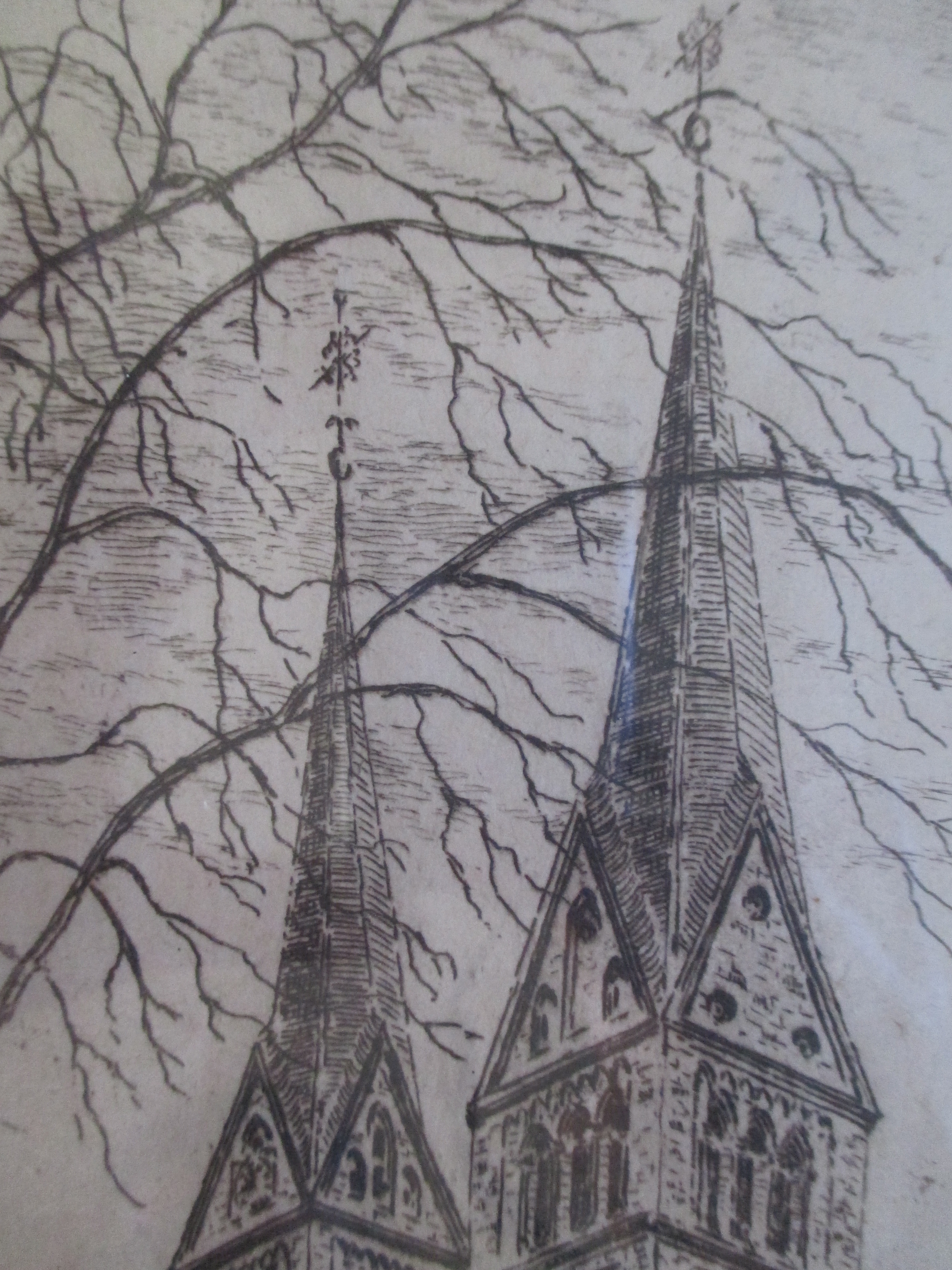 Jan Disselsma - Ingelijste ets Munsterkerk Roermond kopen? Bied vanaf 1!