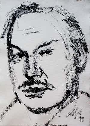 Ralph Prins - Houtskool tekening: "Armando" - 1999 verkocht voor € 149!