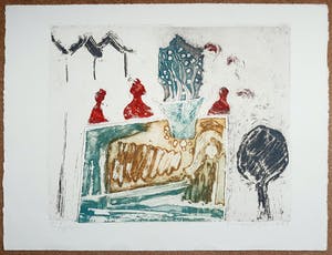 Jan Montyn - Interior Cambodga, aquatint ets kopen? Bied vanaf 95!