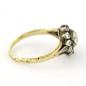 14k geel goud met zilver ring bezet met roos diamanten tot. 0.40ct – G/H - SI kopen? Bied vanaf 360!