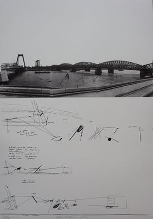 Auke de Vries - litho: ontwerp Maasbeeld (1982) kopen? Bied vanaf 75!