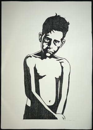 Mariska van Duffelen - Houtsnede, Zonder titel kopen? Bied vanaf 1!