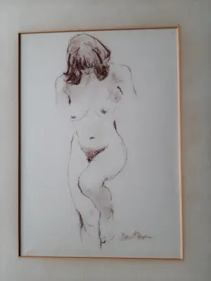 Cees Bantzinger - erotisch naakt tekening in goede conditie met lijst kopen? Bied vanaf 60!
