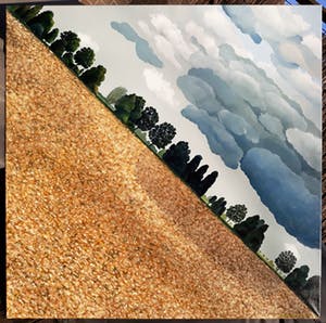 Erna van Mondfrans - Landschap met karweizaad, olieverf op doek (groot) kopen? Bied vanaf 275!