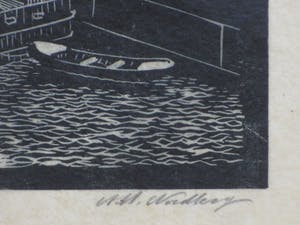 Antonius Hubertus Nordberg - Graanelevator in de haven - Houtsnede kopen? Bied vanaf 30!