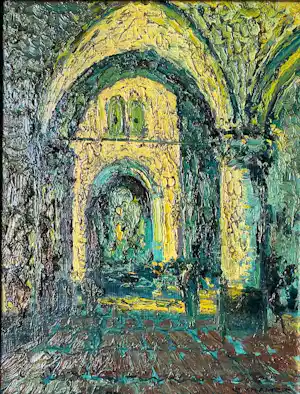 Simon Kramer - Kerkinterieur - Olieverf op Doek, Ingelijst verkauft für € 140!