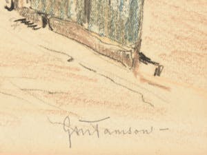 George Marinus Tamson - originele gekleurde tekening - steegje -ingelijst en gesigneerd kopen? Bied vanaf 21!