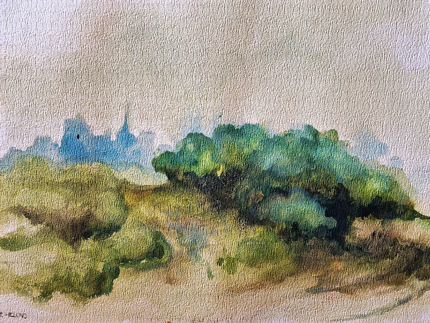 Sjoerdtje Mulder-Hak - 1970 - grote impressionistische aquarel - st Helens isle of Wight - gesigneerd kopen? Bied vanaf 43!