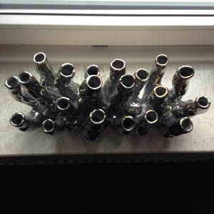 Norman Trapman - koraal vaas, zilver kopen? Bied vanaf 50!