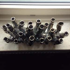 Norman Trapman - koraal vaas, zilver verkocht voor € 50!