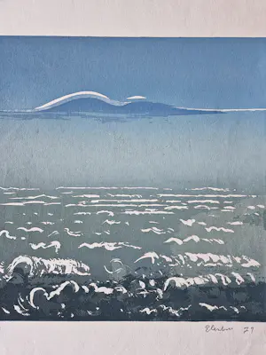 Wally Elenbaas - Mooie kleuren lithografie "kust" - zeer kleine oplage (12) - gesigneerd kopen? Bied vanaf 57!