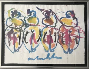 Anton Heyboer - 4 vrouwen - Grote aquarel kopen? Bied vanaf 650!