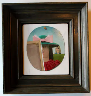 Dolf Zwerver - Olieverf op paneel: verliefde schilder - 1982 kopen? Bied vanaf 1250!