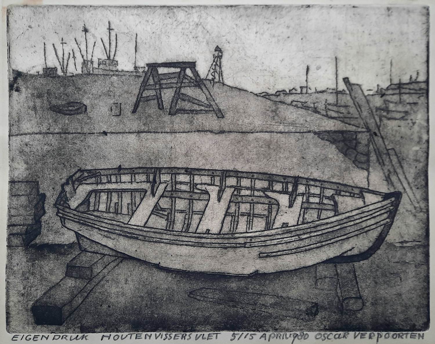 Buy Oscar Verpoorten - ets / aquatint - Houten Vissersvlet 5/15 - 25525? Bid from 325!