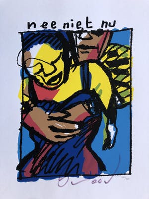 Herman Brood - Kleurenzeefdruk Nee niet nu Handgesigneerd. kopen? Bied vanaf 245!