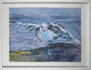 Kees van Bohemen - Acryl op papier, Meeuw - Ingelijst (Groot) kopen? Bied vanaf 2000!