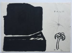 Reinier Lucassen - ‘Palm’ - 1986 - gemengde techniek op papier. kopen? Bied vanaf 50!