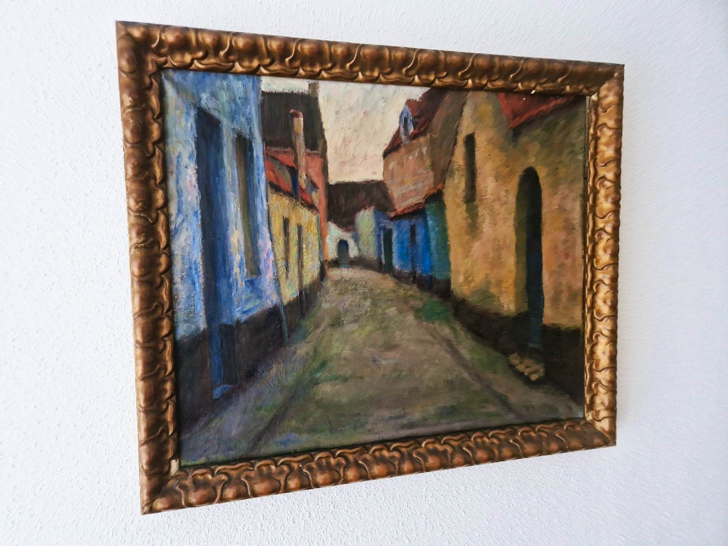 Janus de Winter - Omstreeks 1930 expressionistisch geschilderde "Dorpsstraat" gesigneerd kopen? Bied vanaf 80!