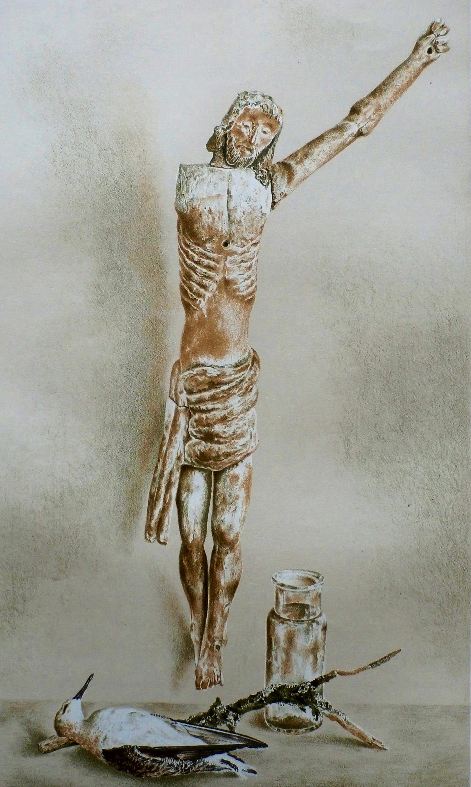 Wim Schuhmacher - litho: Corpus Christi met een dode meeuw verkocht voor € 35!