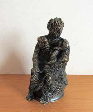 Carolein Smit - Carolein Smit, bronzen beeldje "Asklepios" verkocht voor € 350!