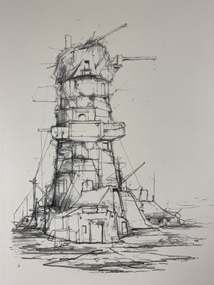 Dirkje Kuik - litho - 'Molen Kromme Rijn' kopen? Bied vanaf 70!