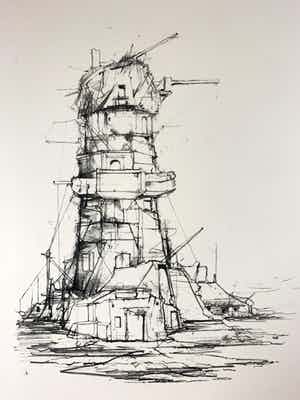 Dirkje Kuik - litho - 'Molen Kromme Rijn' verkocht voor € 70!