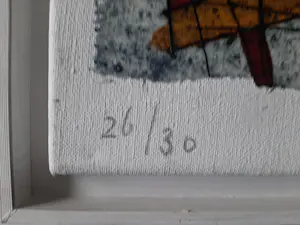 Wim Zurne - Zeefdruk op doek, in houten baklijst, 26/30 kopen? Bied vanaf 40!