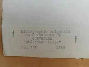 Corneille - "Été Incendiaire" - Zeldzame Antieke Litho uit 1965 kopen? Bied vanaf 599!