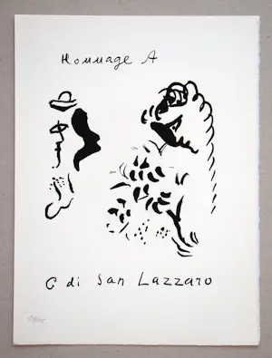 Marc Chagall - Eerbetoon aan San Lazzaro - 1975 - Originele lithografie - Moulot kopen? Bied vanaf 100!
